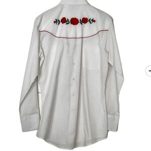 Diamond Supply Co. White Shirt with Red Floral Detail